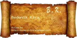 Bedenik Kira névjegykártya
